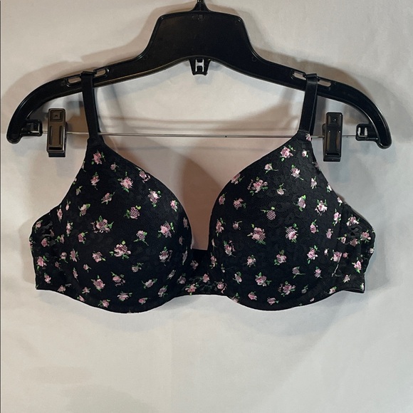 PINK Victoria's Secret Other - PINK Victoria's Secret Black Bra with Pink Floral Design